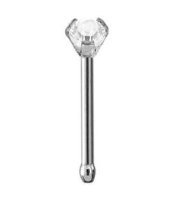 Bijou de nez droit en titanium avec zircon