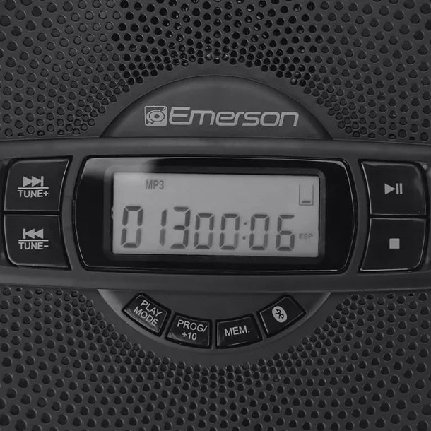 Lecteur CD portable Emerson® avec haut-parleur, radio FM, écouteurs et sortie Bluetooth® – Noir, EPCD-2000