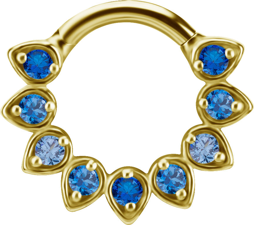 18k gold plated CoCr clicker ring with premium zirconia