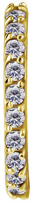 Anneau de rook en CoCr plaqué or 18k avec 1 set Cubic Zirconia