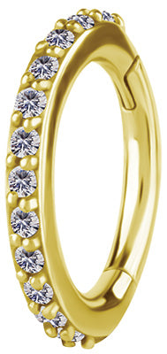 Anneau de rook en CoCr plaqué or 18k avec 1 set Cubic Zirconia