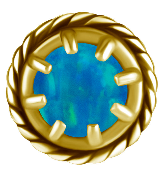 18K Gold CoCr Opal Threadless