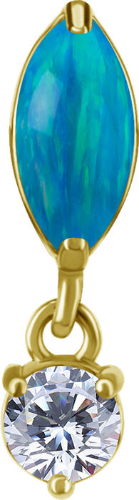 Marquise Opal Dangle 18k gold plated CoCr