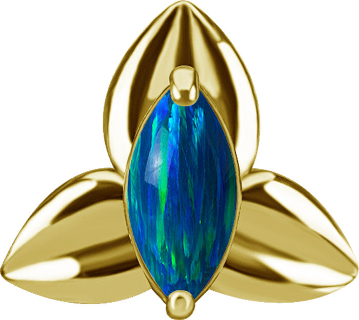 18K Gold CoCr Orchid Opal Threadless