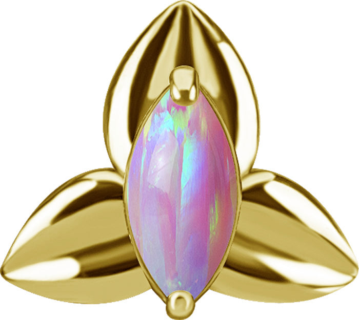 18K Gold CoCr Orchid Opal Threadless