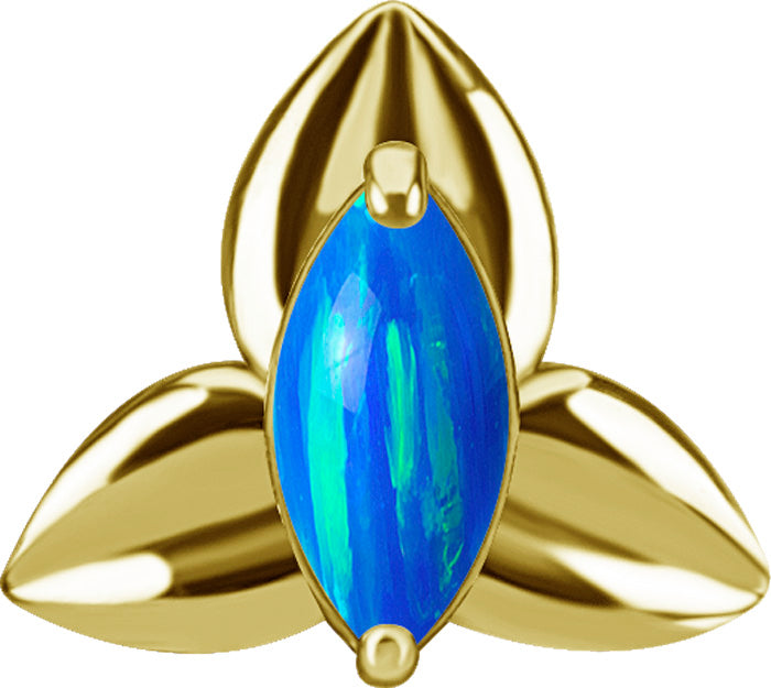 18K Gold CoCr Orchid Opal Threadless