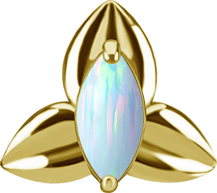 18K Gold CoCr Orchid Opal Threadless