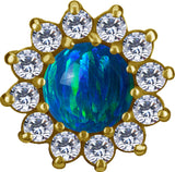 18 K Gold CoCr Opal Flower Threadless