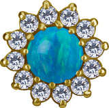 18 K Gold CoCr Opal Flower Threadless