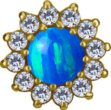 18 K Gold CoCr Opal Flower Threadless