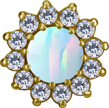 18 K Gold CoCr Opal Flower Threadless