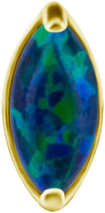 18K Gold CoCr 1 Fan Marquise Opal Threadless