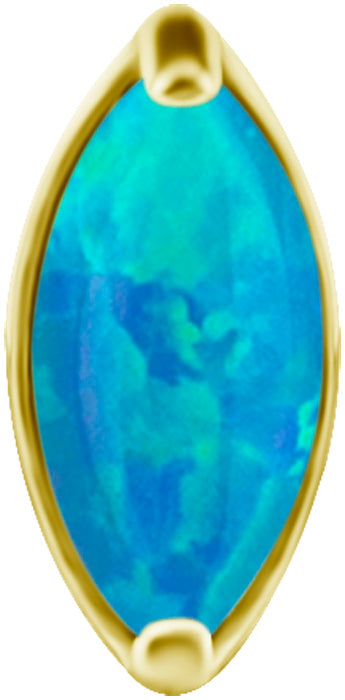 18K Gold CoCr 1 Fan Marquise Opal Threadless