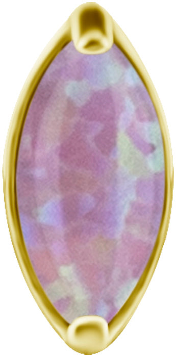 18K Gold CoCr 1 Fan Marquise Opal Threadless