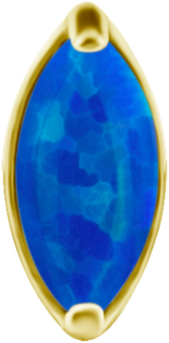 18K Gold CoCr 1 Fan Marquise Opal Threadless
