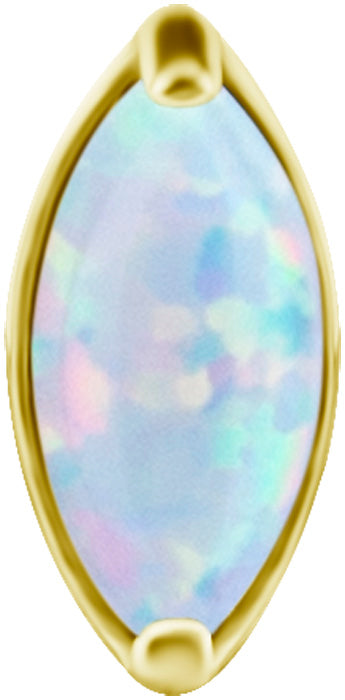 18K Gold CoCr 1 Fan Marquise Opal Threadless