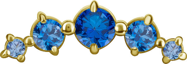 18K Gold CoCr Croissant PREMIUM ZIRCONIA Threadless