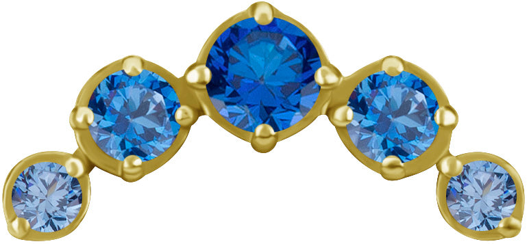 18k gold plated CoCr threadless attachment with zirconia