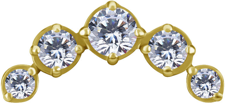 18k gold plated CoCr threadless attachment with zirconia