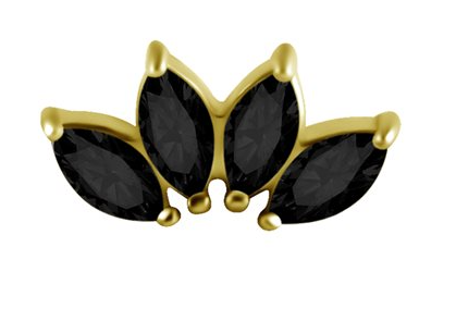 18k gold plated CoCr threadless attach. w. premium zirconia