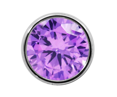 Junipurr Jewelry Titanium Bezel-Set Gem Threadless