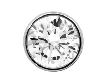 Junipurr Jewelry Titanium Bezel-Set Gem Threadless