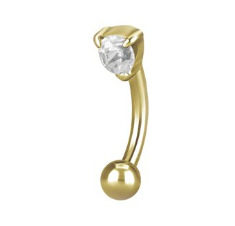 Micro banane plaquée or 24k avec une pierre griffée