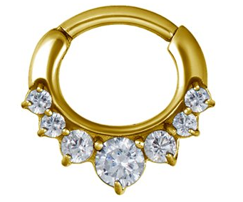 Anneau Clicker de septum plaqué or 24k