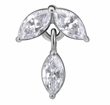Attache sans filet en CoCr avec pierres et pendentif