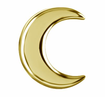 Attache sans filet en CoCr plaquée or 18k avec une lune