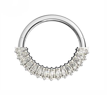 Anneau Clicker avec pierres et bras articulé