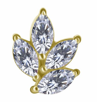 Attache sans filet en or 18k avec zircons premium