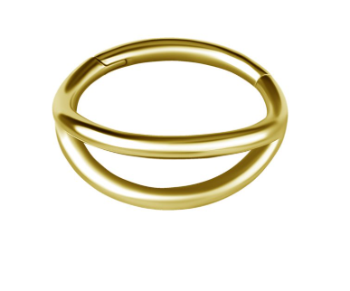 Anneau Clicker double en CoCr plaqué or 18k pour le conch