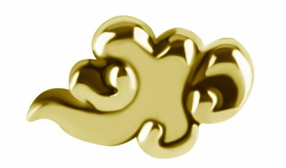 Attache sans filet en CoCr plaquée or 18k avec un nuage