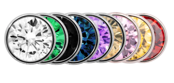 Junipurr Jewelry Titanium Bezel-Set Gem Threadless