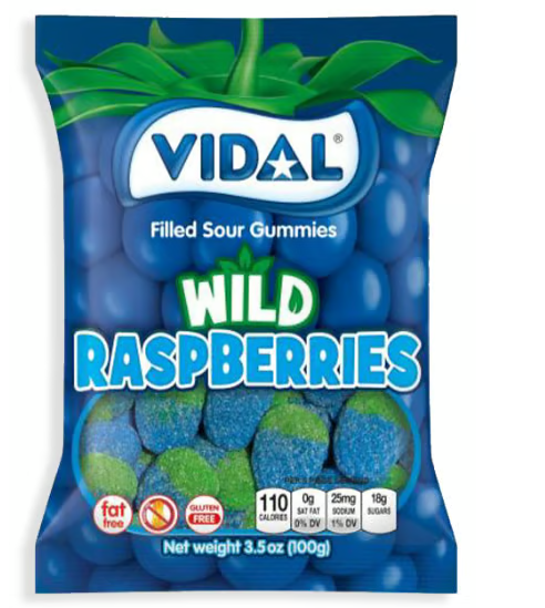 Vidal Sour Wild Raspberries 100g