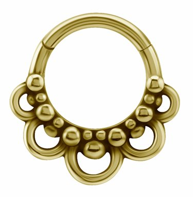 24k gold plated tribal hinged segment clicker
