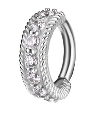 CoCr belly clicker ring with premium zirconia