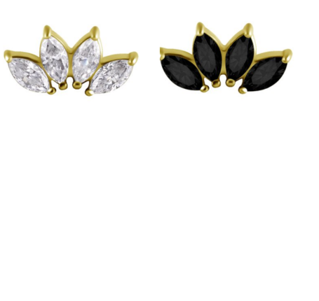 18k gold plated CoCr threadless attach. w. premium zirconia
