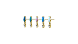 18 K Gold CoCr Opal drop dangle Threadless