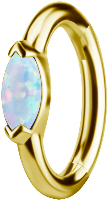 Anneau de rook en 18K Gold Marquise Lab Opal