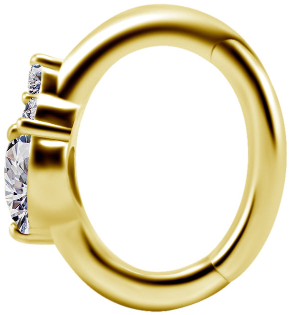 Anneau de rook en 18K Gold Heart Shape Premium Zirconia