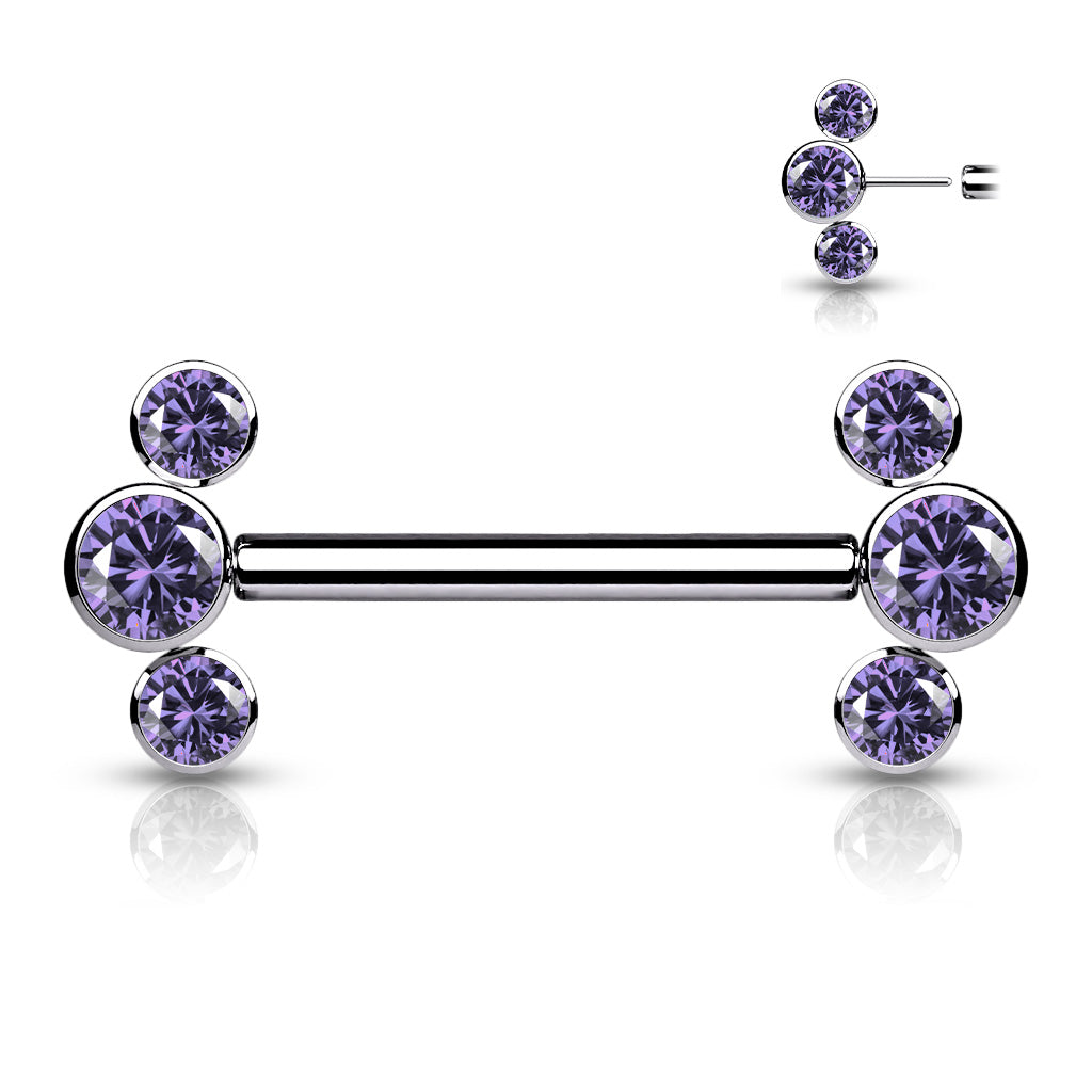 Implant Grade Titanium Threadless Push in Nipple Barbell