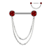 Nipple Barbell With Double Chain Dangle