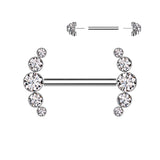 5 Bezel Set CZ Ends Threadless Push In
