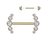 5 Bezel Set CZ Ends Threadless Push In