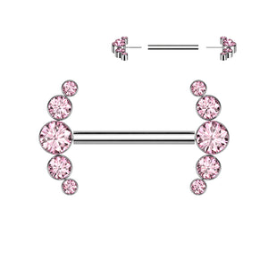 5 Bezel Set CZ Ends Threadless Push In