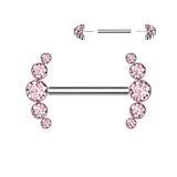 5 Bezel Set CZ Ends Threadless Push In