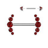 5 Bezel Set CZ Ends Threadless Push In
