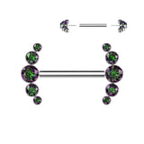 5 Bezel Set CZ Ends Threadless Push In